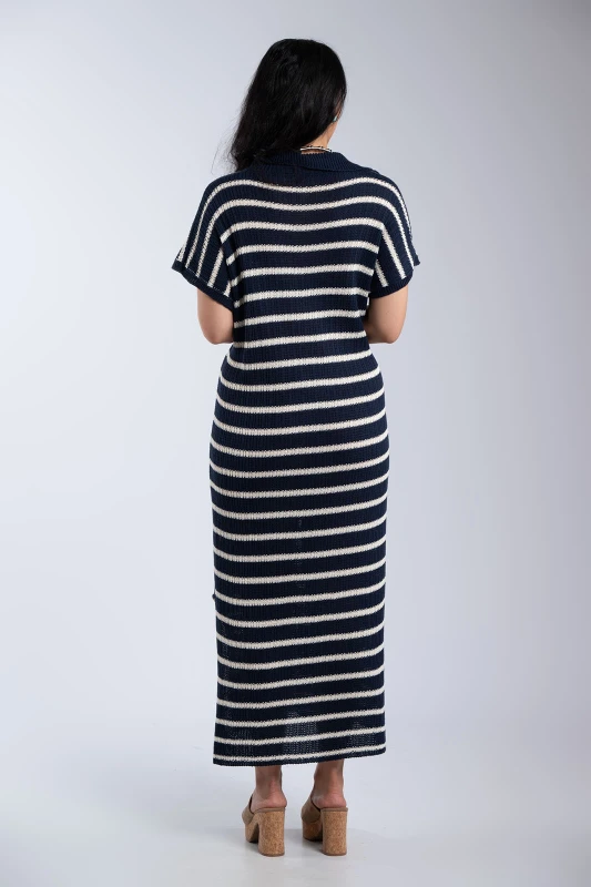 Striped Sleeveless Knitted Dress 