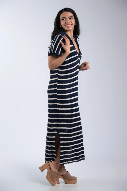 Striped Sleeveless Knitted Dress 