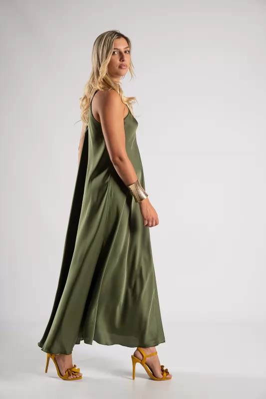 Dress Satin Solid Color