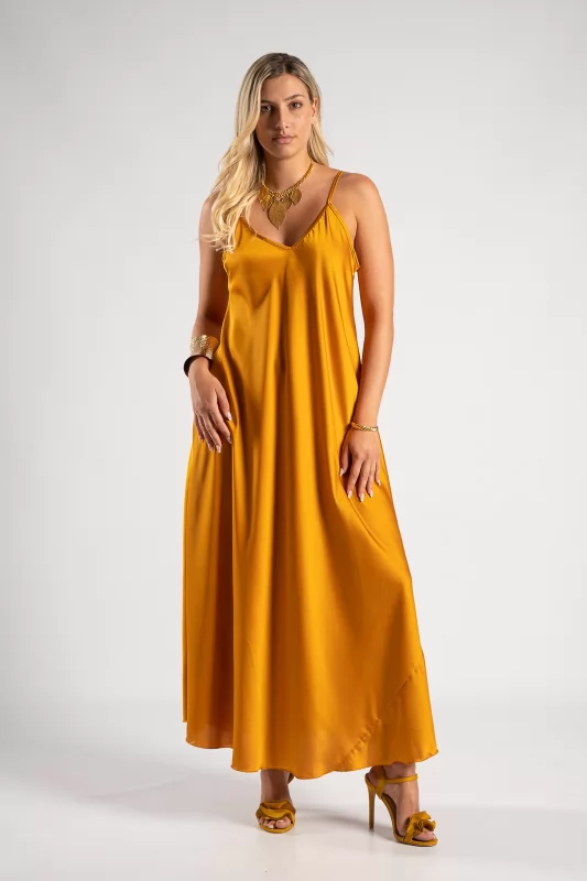 Dress Satin Solid Color