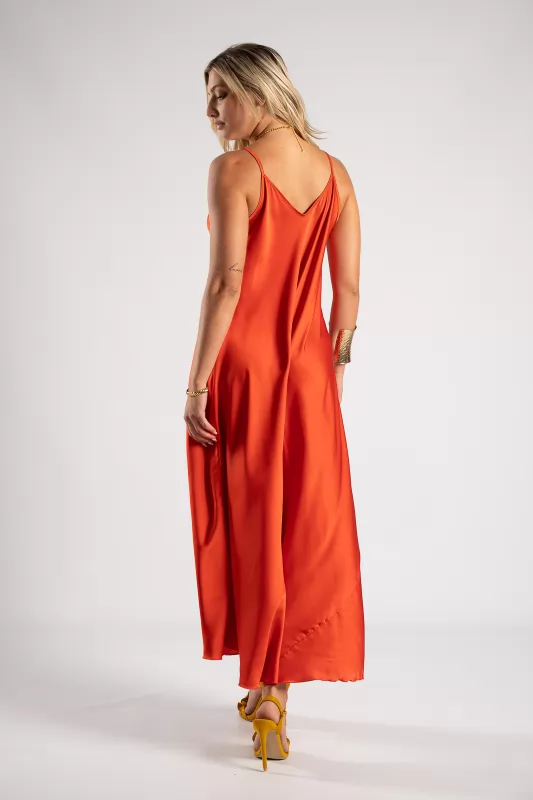 Dress Satin Solid Color