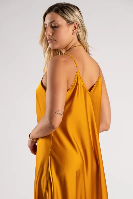 Dress Satin Solid Color