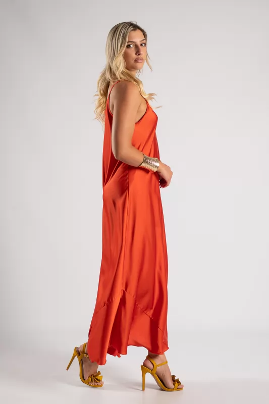 Dress Satin Solid Color
