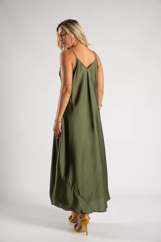 Dress Satin Solid Color