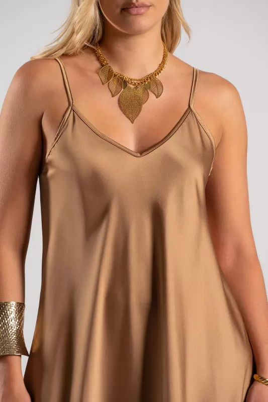 Dress Satin Solid Color