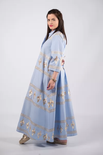 Φόρεμα Σεμιζιέ Afroditi Γαλάζιο