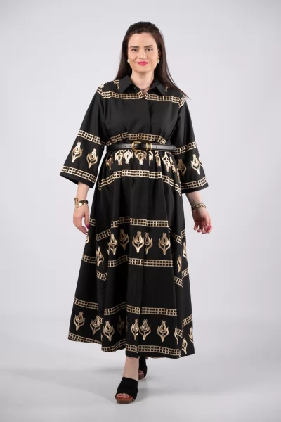 Φόρεμα Σεμιζιέ Afroditi Μαύρο