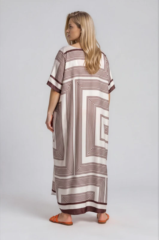 Φόρεμα Σεμιζιέ Γεωμετρικό Μοτίβο