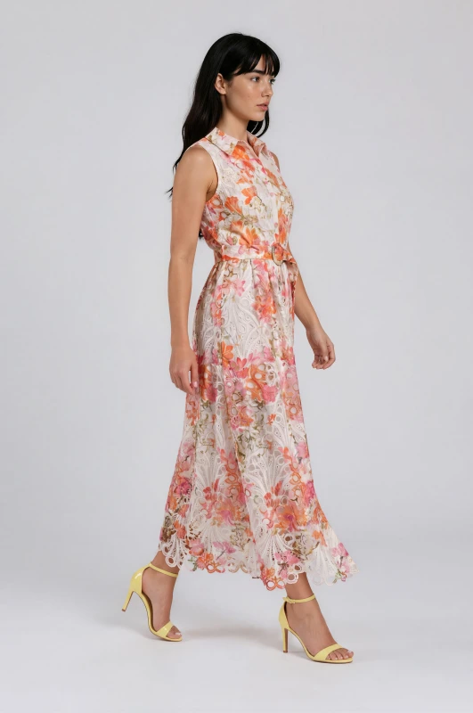 Semi-Sheer Kipour Dress Peacock 