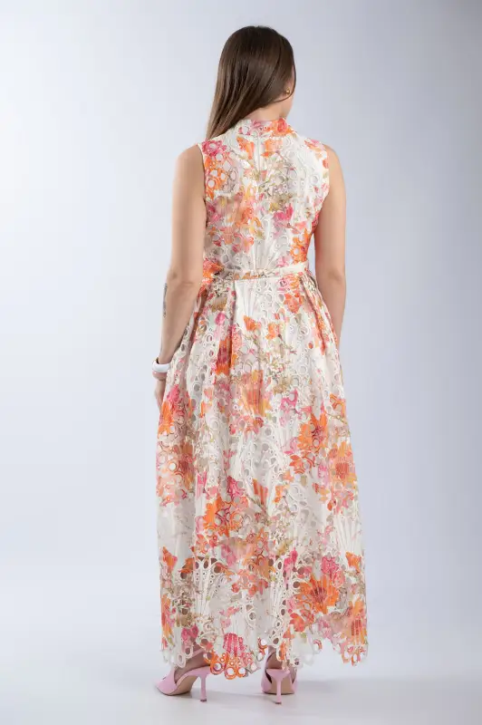Semi-Sheer Kipour Dress Peacock 