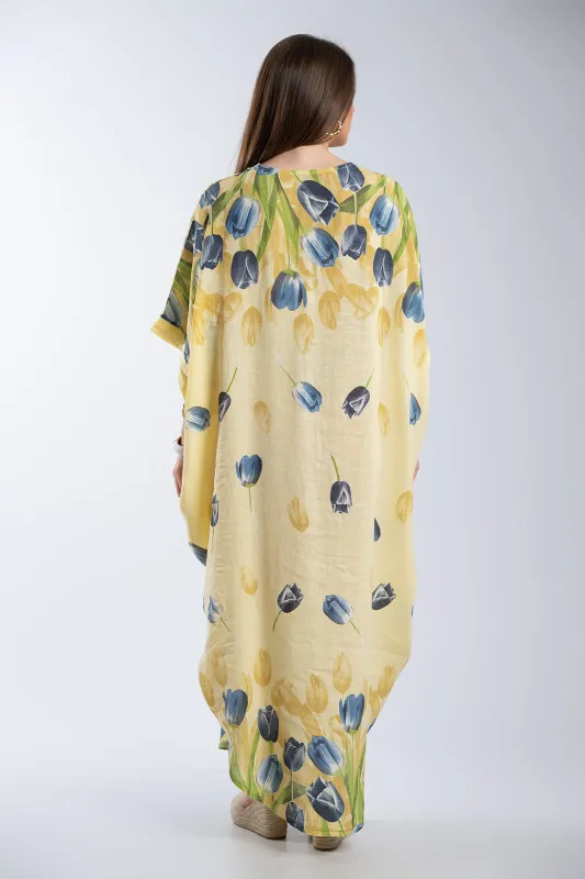 Tulips Linen Semi-Sheer Dress 