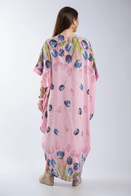 Tulips Linen Semi-Sheer Dress 