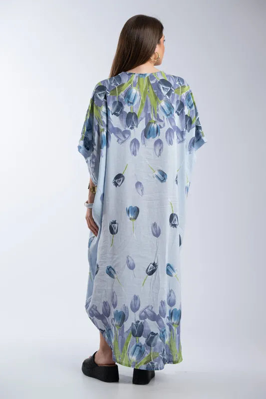 Tulips Linen Semi-Sheer Dress 