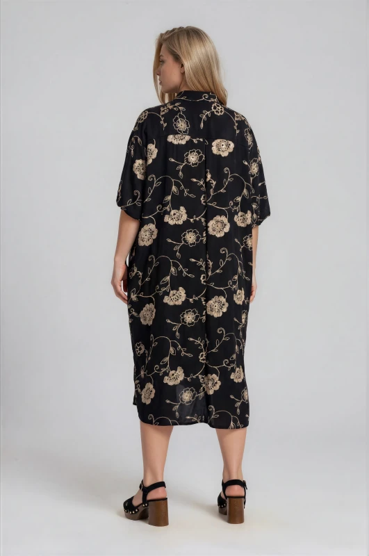 Φόρεμα Σεμιζιέ Floral Κέντημα