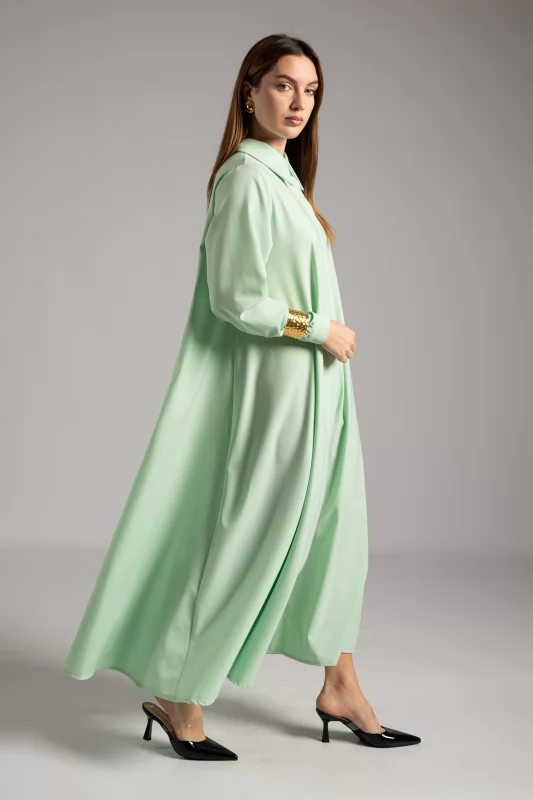 Dress Semi-sheer Solid Color