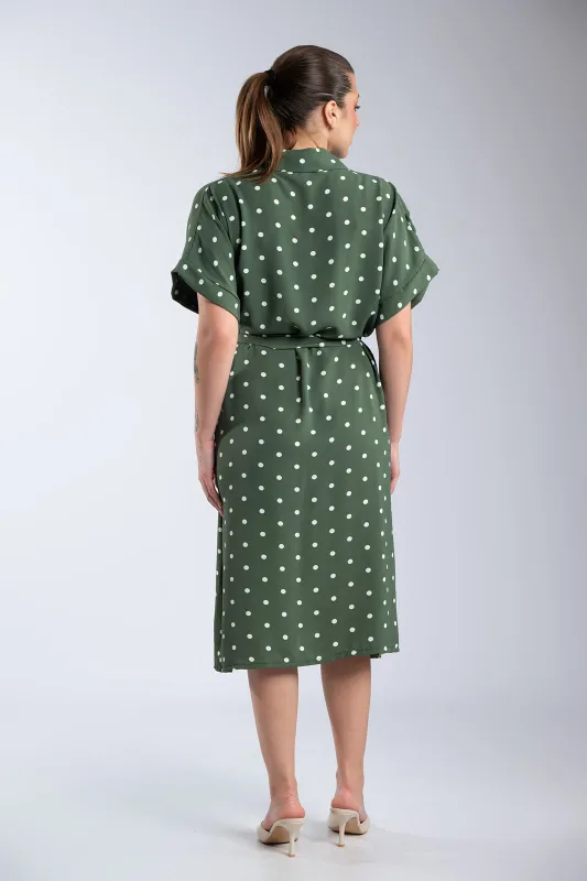 Φόρεμα Σεμιζιέ Πουά Ζώνη