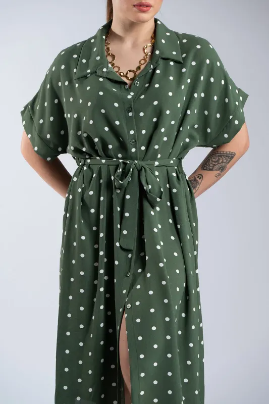 Φόρεμα Σεμιζιέ Πουά Ζώνη