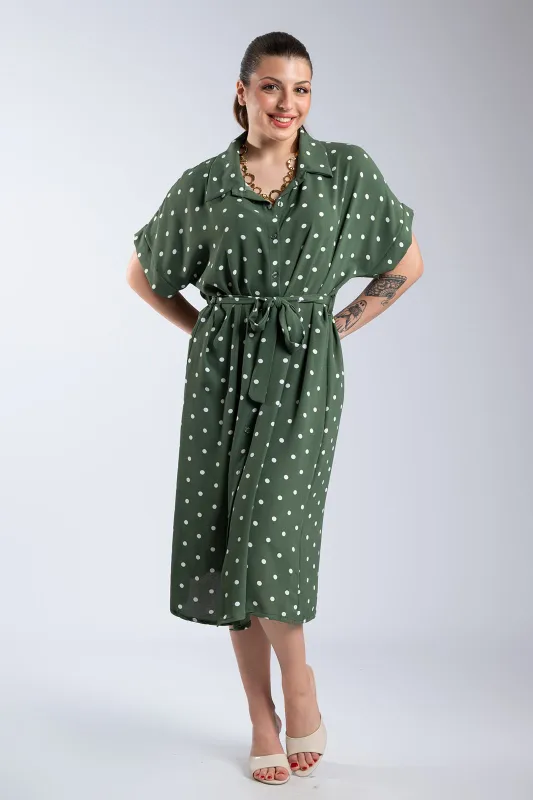 Φόρεμα Σεμιζιέ Πουά Ζώνη