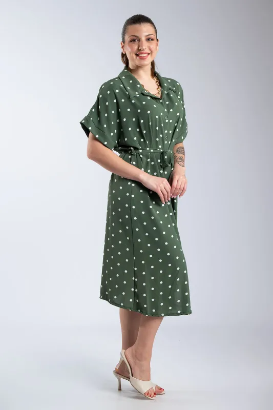 Φόρεμα Σεμιζιέ Πουά Ζώνη