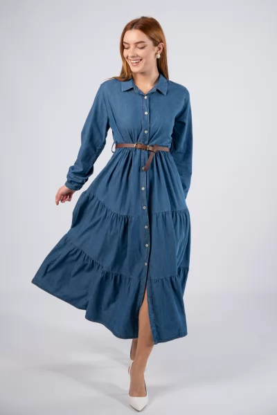 Φόρεμα Σεμιζιέ Τζιν Denim Blue