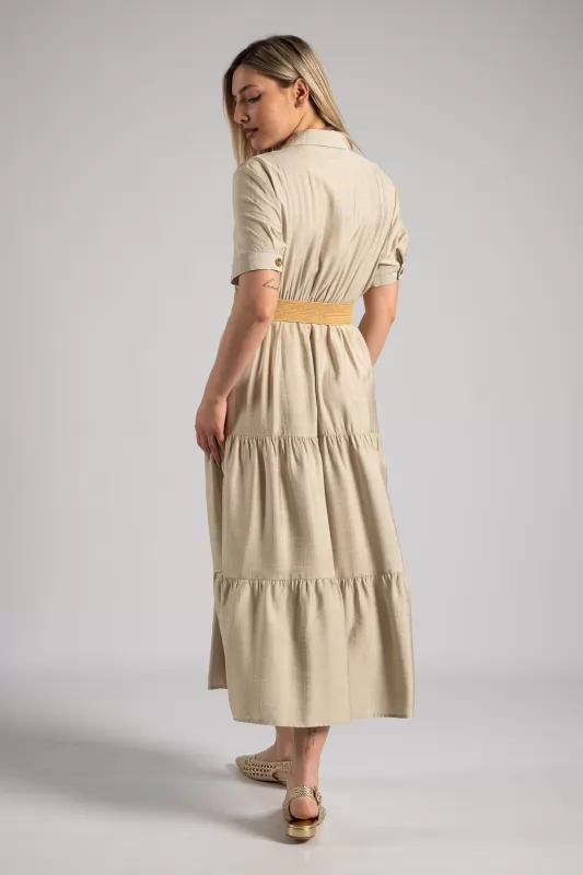 Dress Semi-sheer Cotton Belt