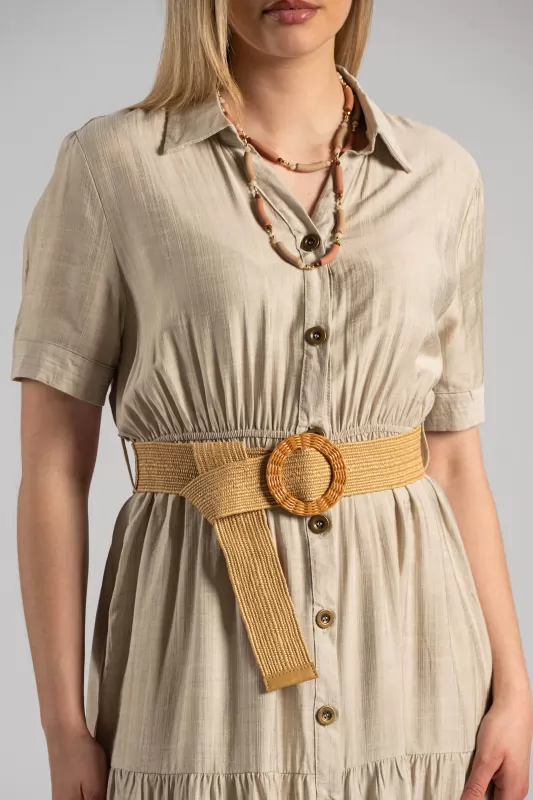 Dress Semi-sheer Cotton Belt