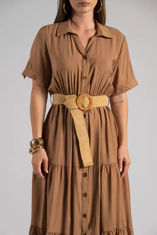 Dress Semi-sheer Cotton Belt