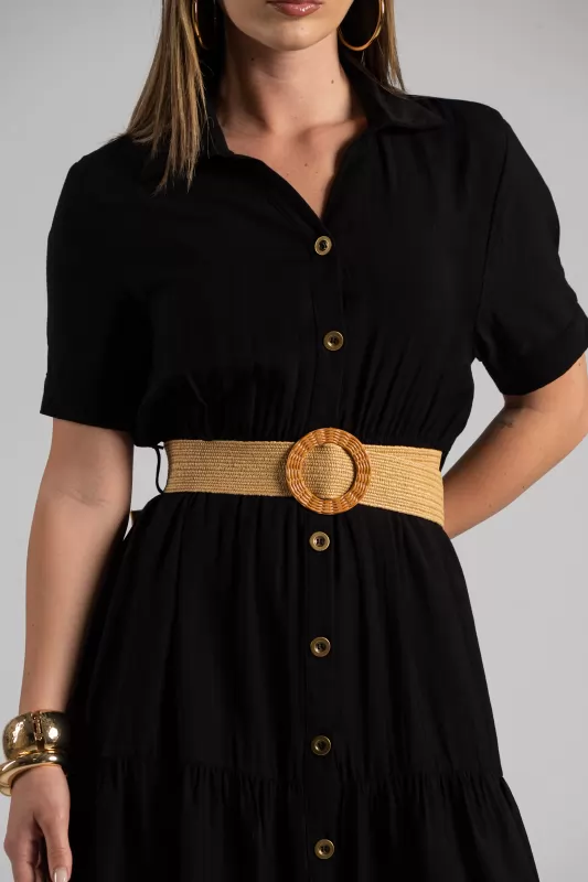 Dress Semi-sheer Cotton Belt