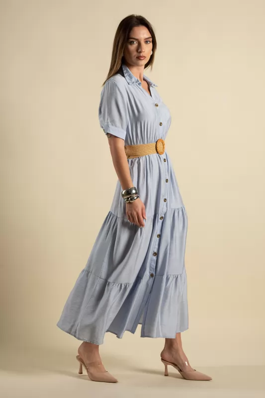 Dress Semi-sheer Cotton Belt
