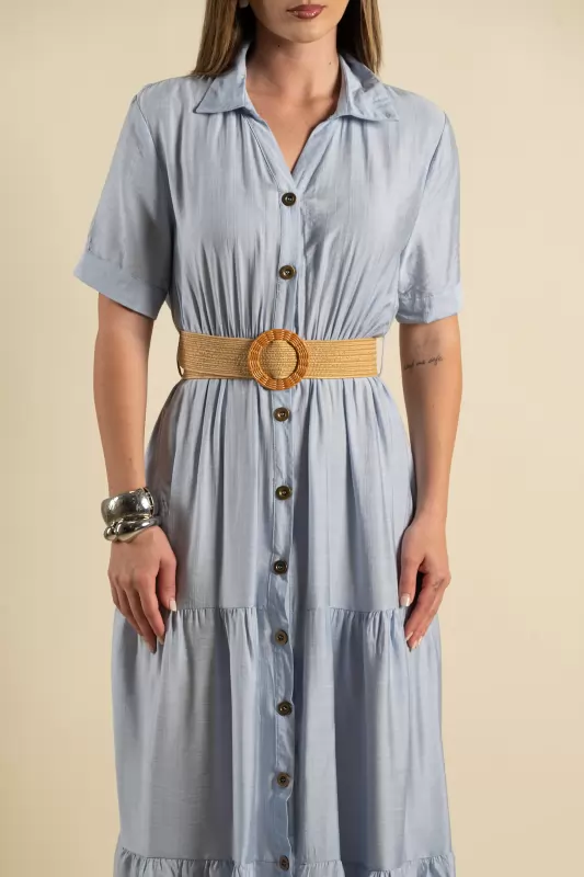 Dress Semi-sheer Cotton Belt