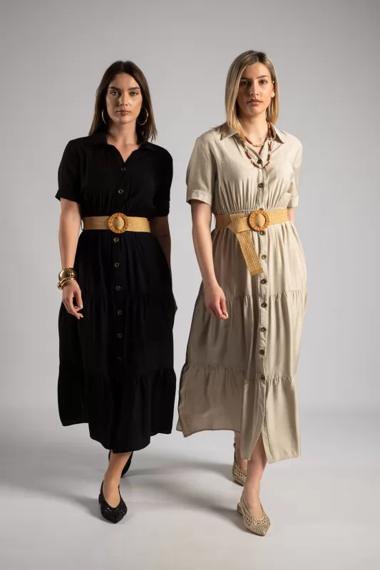 Dress Semi-sheer Cotton Belt