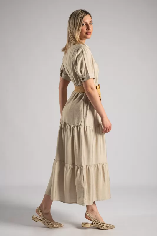 Dress Semi-sheer Cotton Belt