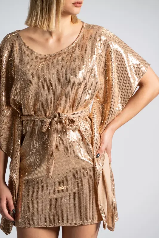 Dress Shimmer Batwing Gold