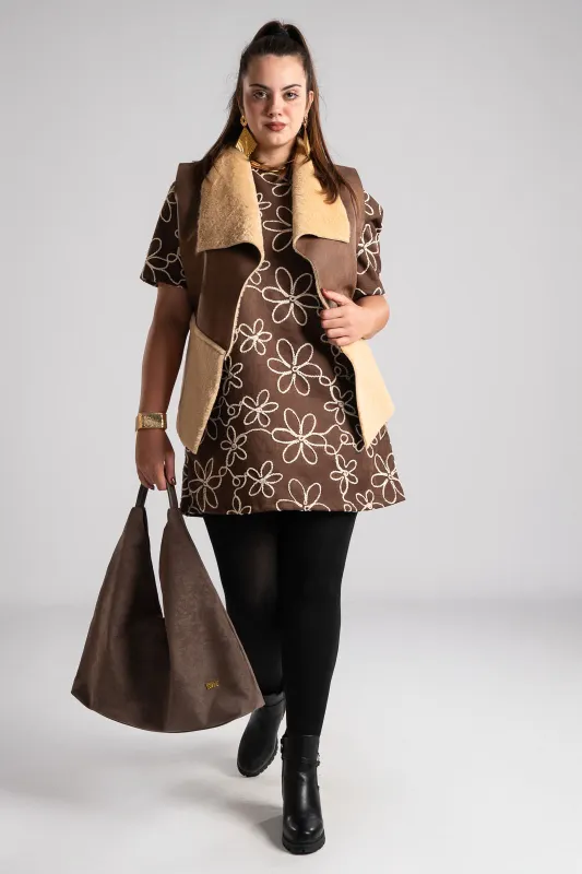 Dress Suede 3D Flowers