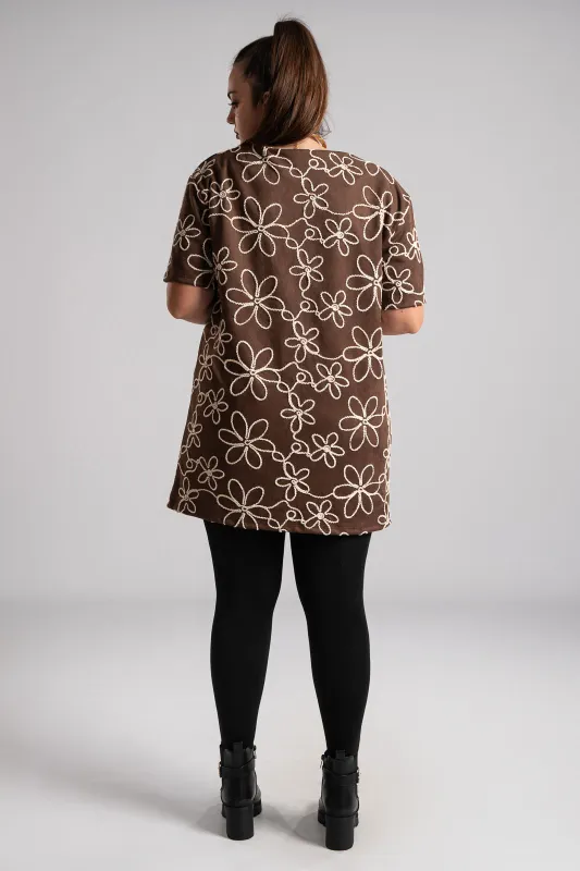 Dress Suede 3D Flowers