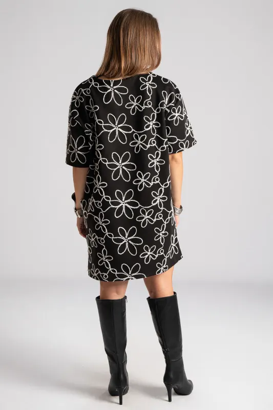 Dress Suede 3D Flowers