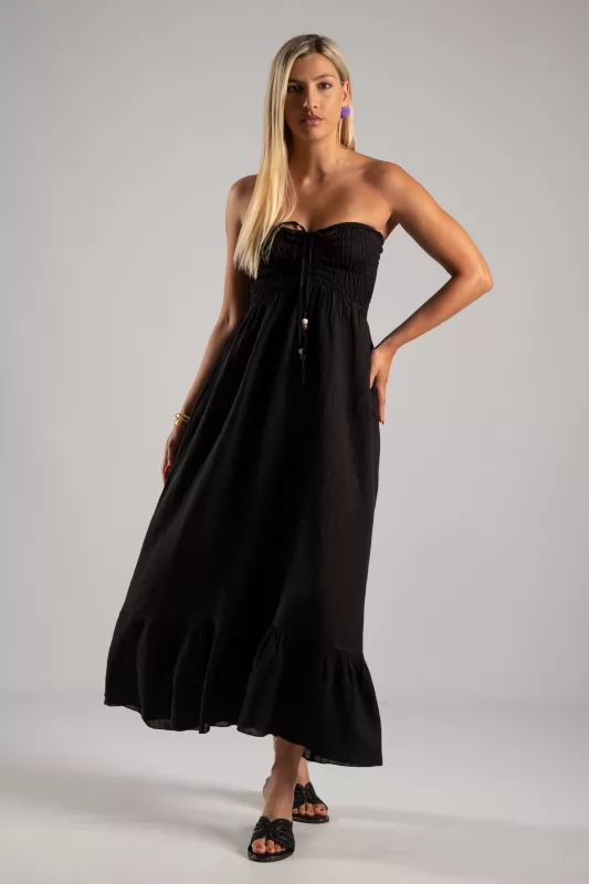 Φόρεμα Strapless Λινό