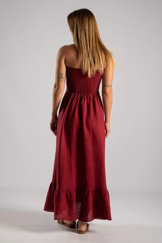 Φόρεμα Strapless Λινό