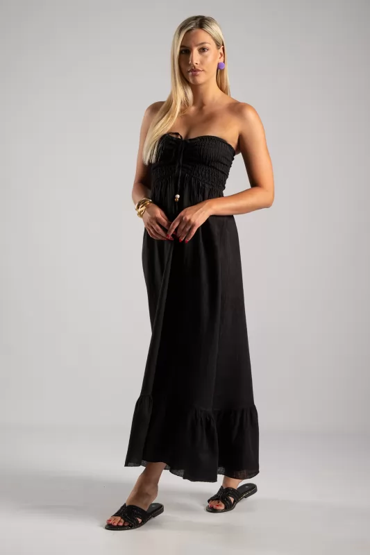 Φόρεμα Strapless Λινό