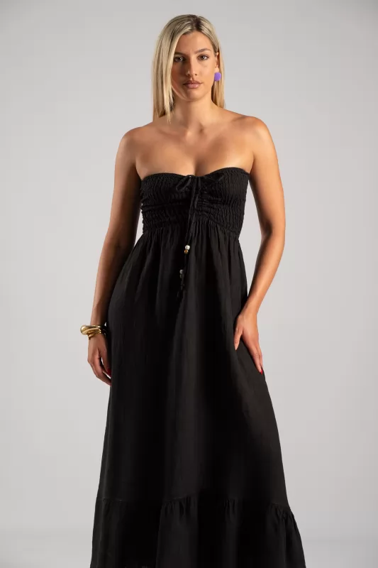 Φόρεμα Strapless Λινό