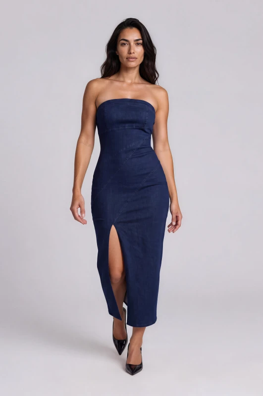 Dress Strapless Denim 