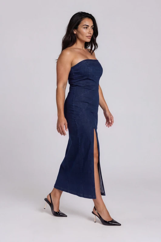Dress Strapless Denim 