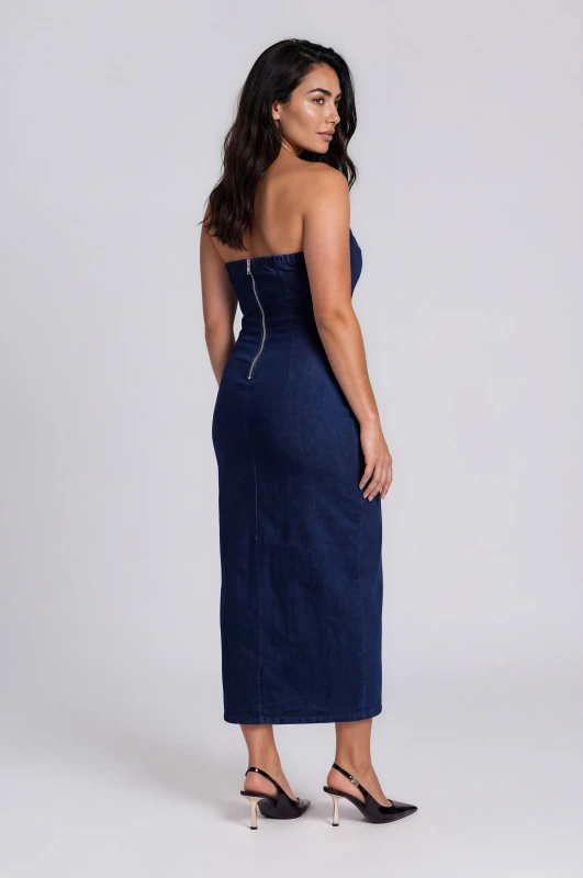 Dress Strapless Denim 