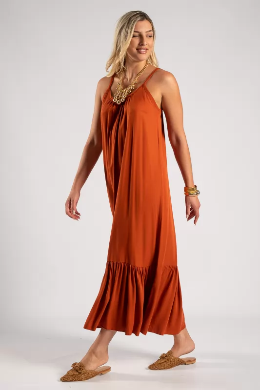 Dress Strap Solid Color Volant