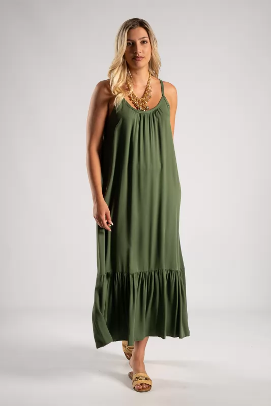 Dress Strap Solid Color Volant