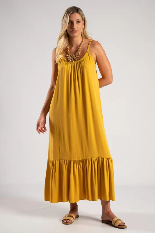Dress Strap Solid Color Volant