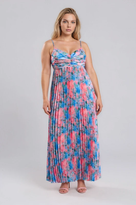Dress Strap Pleated Satin