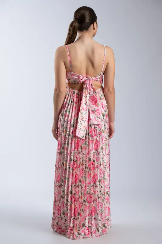 Dress Strap Pleated Satin