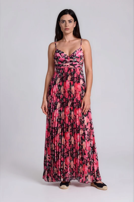 Dress Strap Pleated Satin