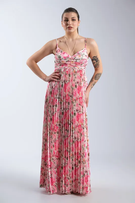 Dress Strap Pleated Satin